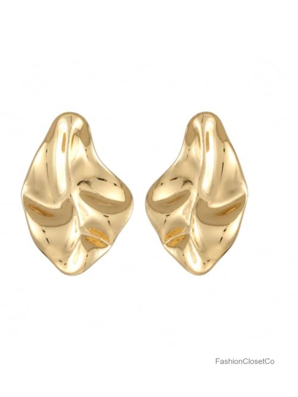 Hammered Metallic Statement Drop & Dangle Earrings
